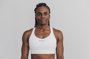 Nobull Pace Women's Sports Bras White | Australia (LM9516)